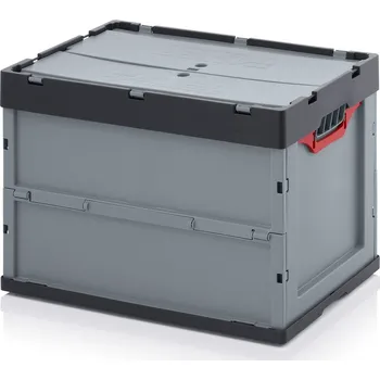 paleta Skládací přepravky s víkem 60 x 40 x 42 cm - Stříbrošedá - materiál: PP - FBD 64/42