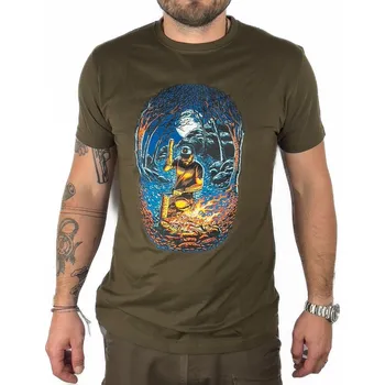 Pánské tričko JUBÖ Tričko BUSHCRAFT Thom - olivové Velikost: M