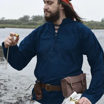 Battle Merchant Středověká košile Ludwig, modrá