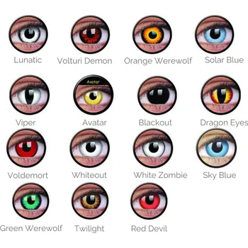 Kontaktní čočky Crazy ColourVUE (2 čočky) - dioptrické tříměsíční-různé motivy