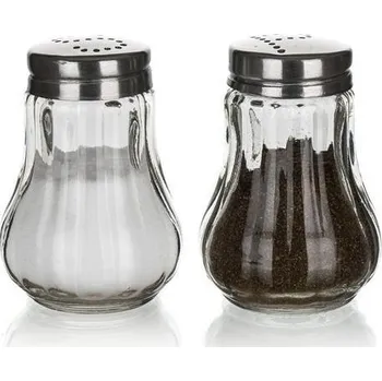 Stolní sada slánky a pepřenky "Mono", sklo a nerez, 7 cm, 2 ks
