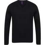 Henbury Pánský lehký svetr do V H720 Black XXS