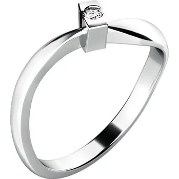 Prsten Dámský prsten bílé zlato 585/1000 přírodní diamant 0.031 ct G/SI 10784D velikost 56