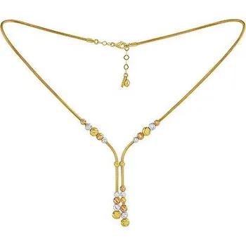 Řetízek Luxusní zlatý náhrdelník dámský Laddie s broušenými barevnými korálky - 2 mm LFG0001NGY