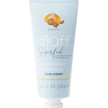 Tělový krém Fluff Superfood Tangerines tělový krém na celulitidu Grapefruit Extract & Macadamia Oil 150 ml
