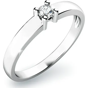 Prsten Dámský prsten bílé zlato 585/1000 přírodní diamant 0.075 ct G/SI 10796D velikost 54