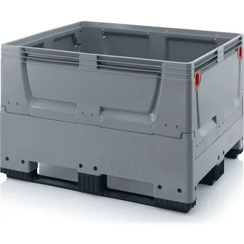 paleta Skládací big boxy uzavřené 120 x 100 x 79 cm, 3 ližiny - Stříbrošedá - materiál: 1 A nový materiál - KSG 1210K