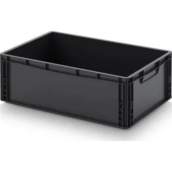 ESD euro přepravky 60 x 40 x 22 cm - Dopravní černá - materiál: ESD PP - ESD EG 64/22 HG