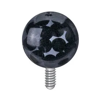 Piercing Šperky4U Microdermal - ozdobná část kulička - černé zirkony, 4 mm - MD01003-K