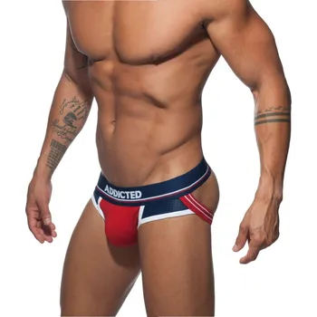 Pánské erotické prádlo Jocksy Addicted AD744 Push Up Sport Jock červené XXL, pánské jocksy s push-up efektem