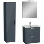 Koupelnová sestava s umyvadlem 60 cm včetně umyvadlové baterie, vtoku a sifonu VitrA Mia antracit KSETMIA60A