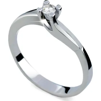 Šperk Dámský prsten bílé zlato 585/1000 přírodní diamant 0.170 ct G/SI DF1854 velikost 58