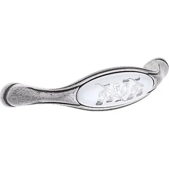 Nábytkové kování TULIP Úchytka Margarita 128 starocín/porcelán/motív (TULIP Úchytka Margarita 128 starocín/porcelán/motív)