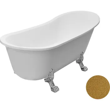 Vana Besco Akrylátová volně stojící vana Olaya Glam Z 160x68 bez přepadu Typ a barva výpustě: bez odpadového sifonu, Barva podpěrných nožek: Chrom