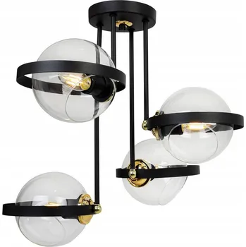 Stropní svítidlo Ring, 4x transparentní skleněné stínítko, (výběr ze 3 barev uchycení)