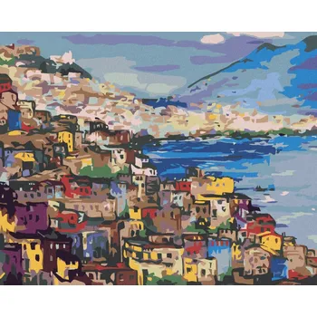 Hračka Diamondi Diamantové malování - POBŘEŽÍ NEAPOL Rozměr: 40x50 cm, Rámování: vypnuté plátno na rám