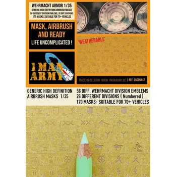 Plastikový model 1ManArmy 1/35 GERMAN Wehrmacht div. Emblems Airbrush mask