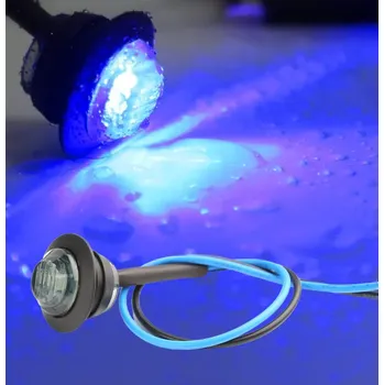 Přídavný světlomet LED poziční obrysové kulaté světlo 12/24V 3SMD, modré