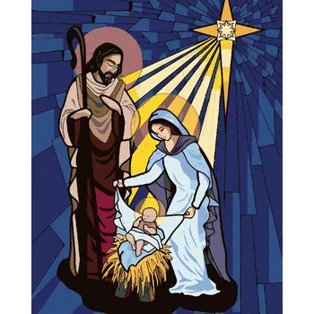 Hračka Diamondi Diamantové malování - SVATÁ RODINA Rozměr: 40x50 cm, Rámování: bez rámu a bez vypnutí plátna