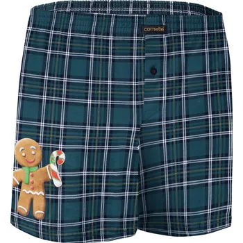 Trenýrky pánské vánoční trenky CORNETTE 015/14 Cookie6 Barva: Zelená, Velikost: XXL