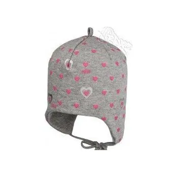 Kojenecká čepice čepička se srdíčky zavazovací rdx velikost 44-46