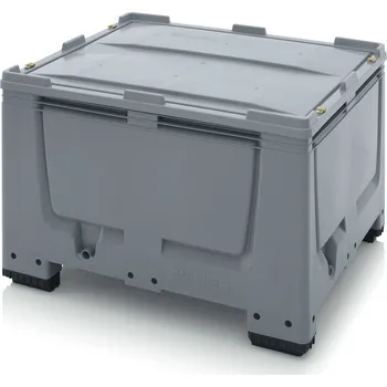 paleta Big boxy s uzamykatelným systémem SC 120 x 100 x 83 cm, 4 nohy - Stříbrošedá - materiál: 1 A nový materiál HD-PE - BBG 1210 SC