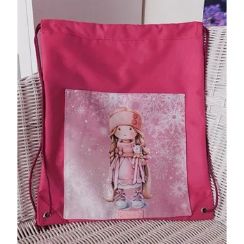 Školní sáček Stahovací vak na záda HOLČIČKA RŮŽOVÁ