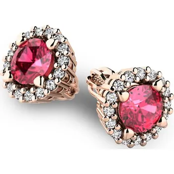 Náušnice Dámské náušnice růžové zlato 585/1000 přírodní diamant 1.00 ct G/SI 10926-CV-DIA-TUR