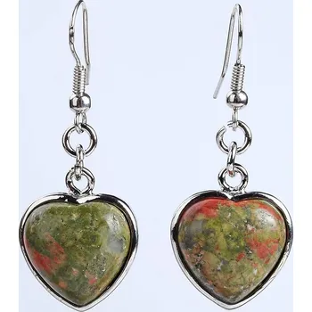 Souprava šperků Náušnice - Srdce Unakit (Unakit, srdce - Náušnice)