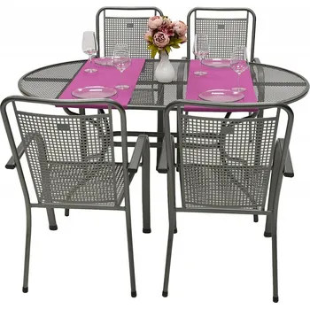 Zahradní sestava DEOKORK Zahradní kovová sestava SAVANA II. 1+4 Stůl oválný 190x105 cm