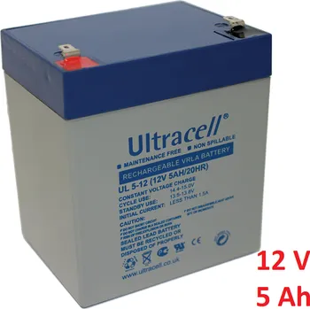 Záložní, staniční baterie VRLA-AGM 5 Ah , 12 V , kontakty F1 , Ultracell (Ultracell)