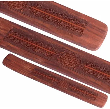 Stojánek na vonné tyčinky dřevo Květina života cca 25 x 4 cm