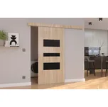Nábytek PEGAS s.r.o. Posuvné dveře na stěnu CENTO 106 Sonoma+Černý Lacobel