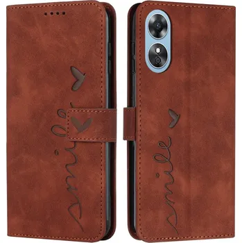 Pouzdro na tablet VSECHNONAMOBIL 55082 ART SMILE Peněženkový kryt se šňůrkou Oppo A17 hnědý