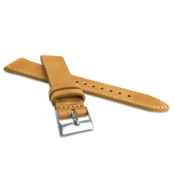 Řemínek na hodinky Přírodně barvený okrový řemínek LAVVU NATURE z kůže Top Grain - LSSUO20 (řemínek, pásek na hodinky)