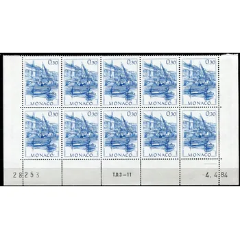 Poštovní známka (1984) MiNr. 1638 **, 10-bl - Monako - Rané pohledy na Monako.