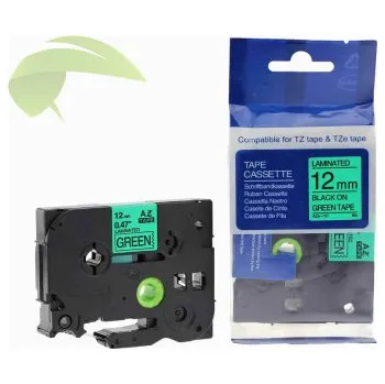 Pásek do tiskárny TONERSYP páska pro Brother TZe-731, 12mm x 8m, černý tisk / zelený podklad