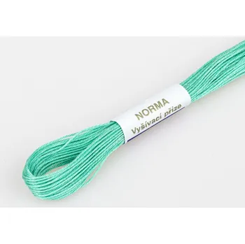 Příze Vyšívací příze NORMA / BAVLNKA 6522 azurově tyrkysová, jednobarevná, 1,5g/15m