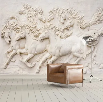 Tapeta Solution Media 3D tapeta - Reliéfní kůň MU2780 2 - Voděodolná hedvábná tkanina - Textilní tapeta lesklá - 200g/m2
