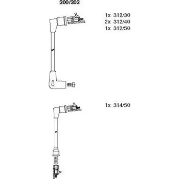 Zapalovací kabel Sada kabelů pro zapalování, , BREMI, 300/303