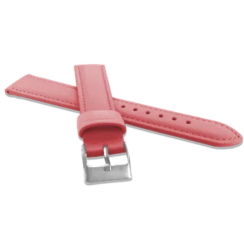 Řemínek na hodinky Růžový prošitý řemínek MINET z luxusní kůže Top Grain - MSBUP18 (řemínek, pásek na hodinky)