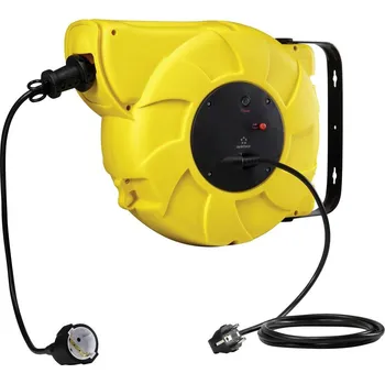 Napájecí kabel Renkforce 1300042 kabelový buben 22.00 m černá úhlová zástrčka s ochranným kontaktem