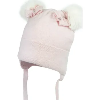 Kojenecká čepice JAMIKS Dětská čepice DIANE růžová Velikost: 40