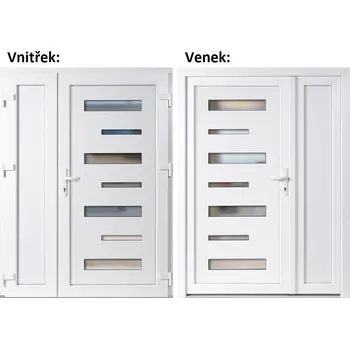 Vchodové dveře Dvoukřídlé vchodové dveře plastové Soft 6100+Panel Plný, Bílá/bílá, 130x200 cm, pravé