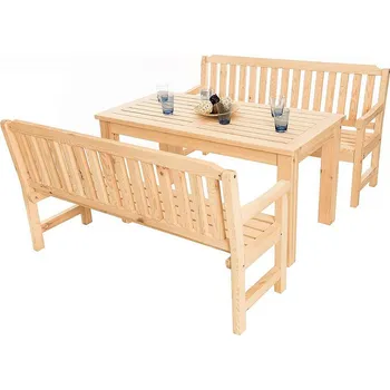 Zahradní sestava DEOKORK Masivní zahradní sestava z borovice LONDON 1+2 (32 mm) - různé délky 150 cm