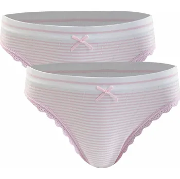 Kalhotky GREENICE Bezešvá pruhovaná tanga GREE-9557 2ks Barva: Růžová, Velikost: 2XL/3XL