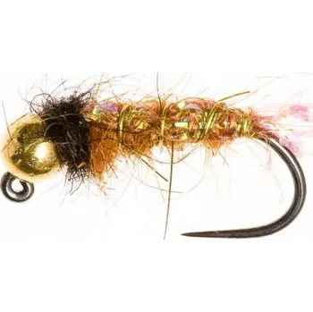 Rybářský háček Tungstenový jig se zlatou hlavičkou oranžový, vel. 12
