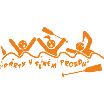 ON-DESIGN Potisk PÁRTY NA VODĚ Barva: fluorescenční oranžová, Velikost motivu: A4