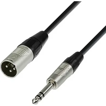 Audio kabel Adam Hall K4BMV0300 XLR propojovací kabel [1x XLR zástrčka 3pólová - 1x jack zástrčka 6,3 mm (stereo)] 3 m černá