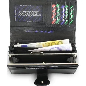 Peněženka Dámská kožená psaníčková peněženka Arwel 1526­ - černá